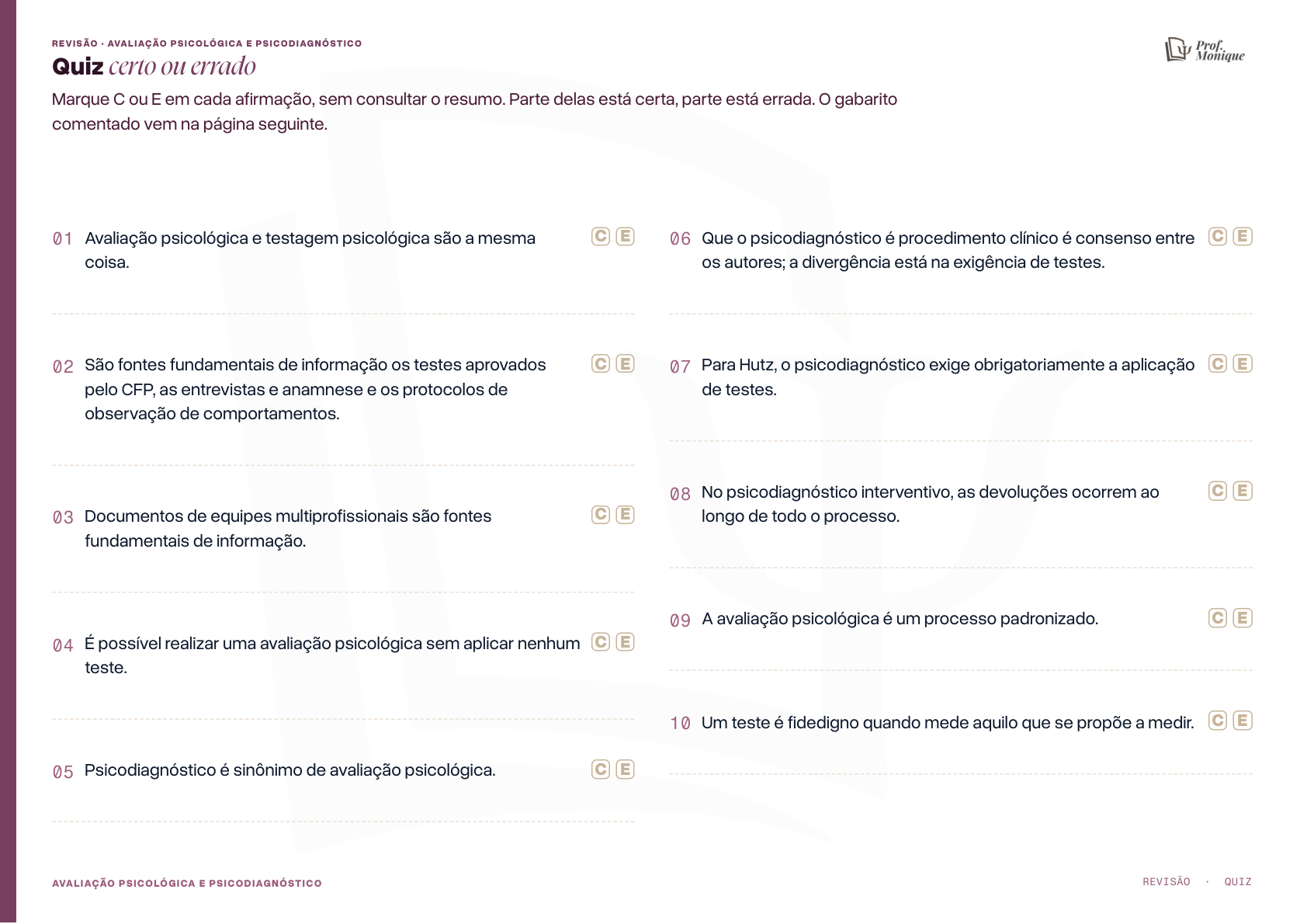 Página do quiz de certo ou errado