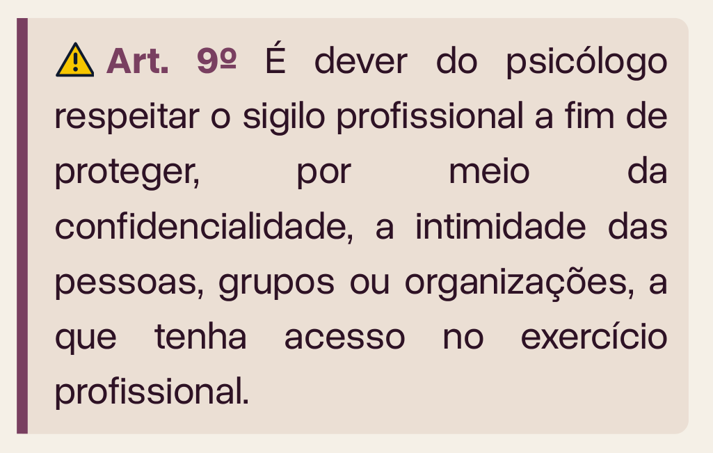 Um artigo do Vade Mecum com o triângulo de alerta ao lado, na página 25